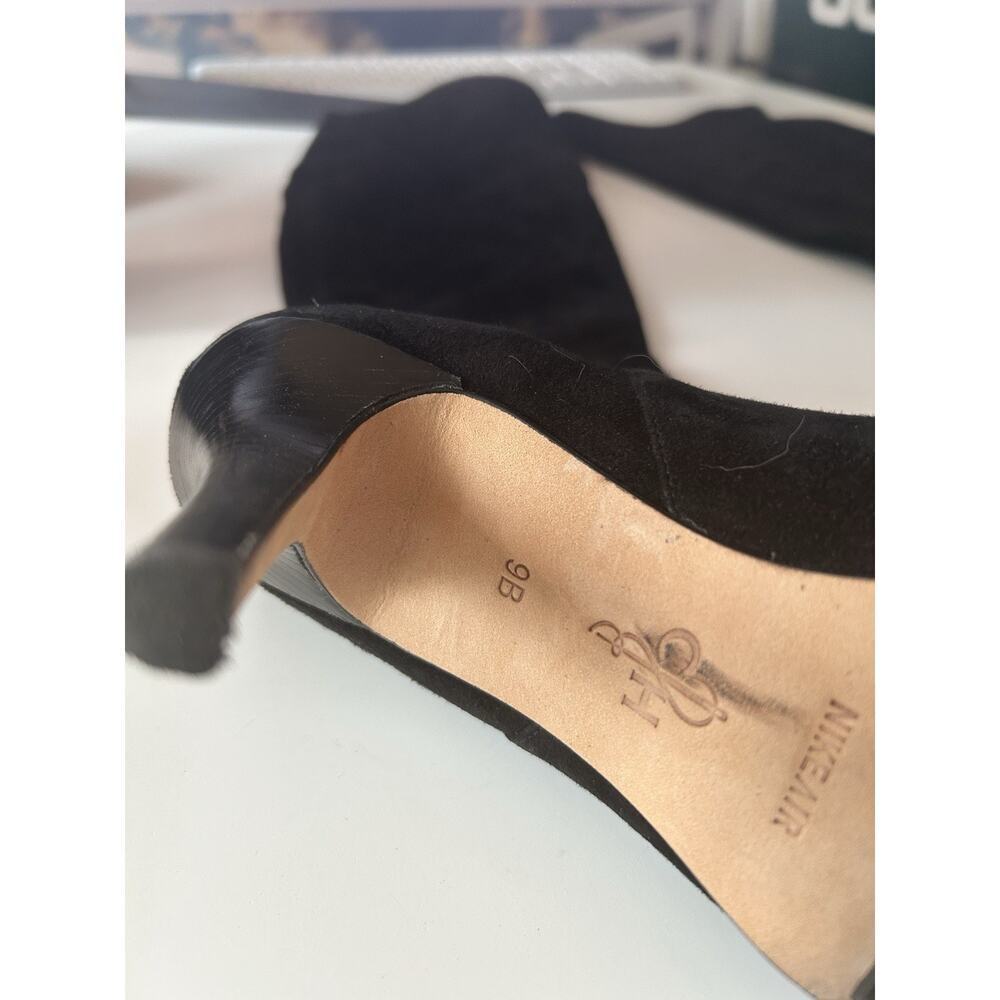 COLE HAAN Air Aliya Black Suede Knee High Platform Heel Boots Size 9 M Ret$395 - Picture 8 of 12